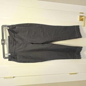 Chico's Women's So Slimming Brigitte Black Novelty Lace Crop Pants - 6P